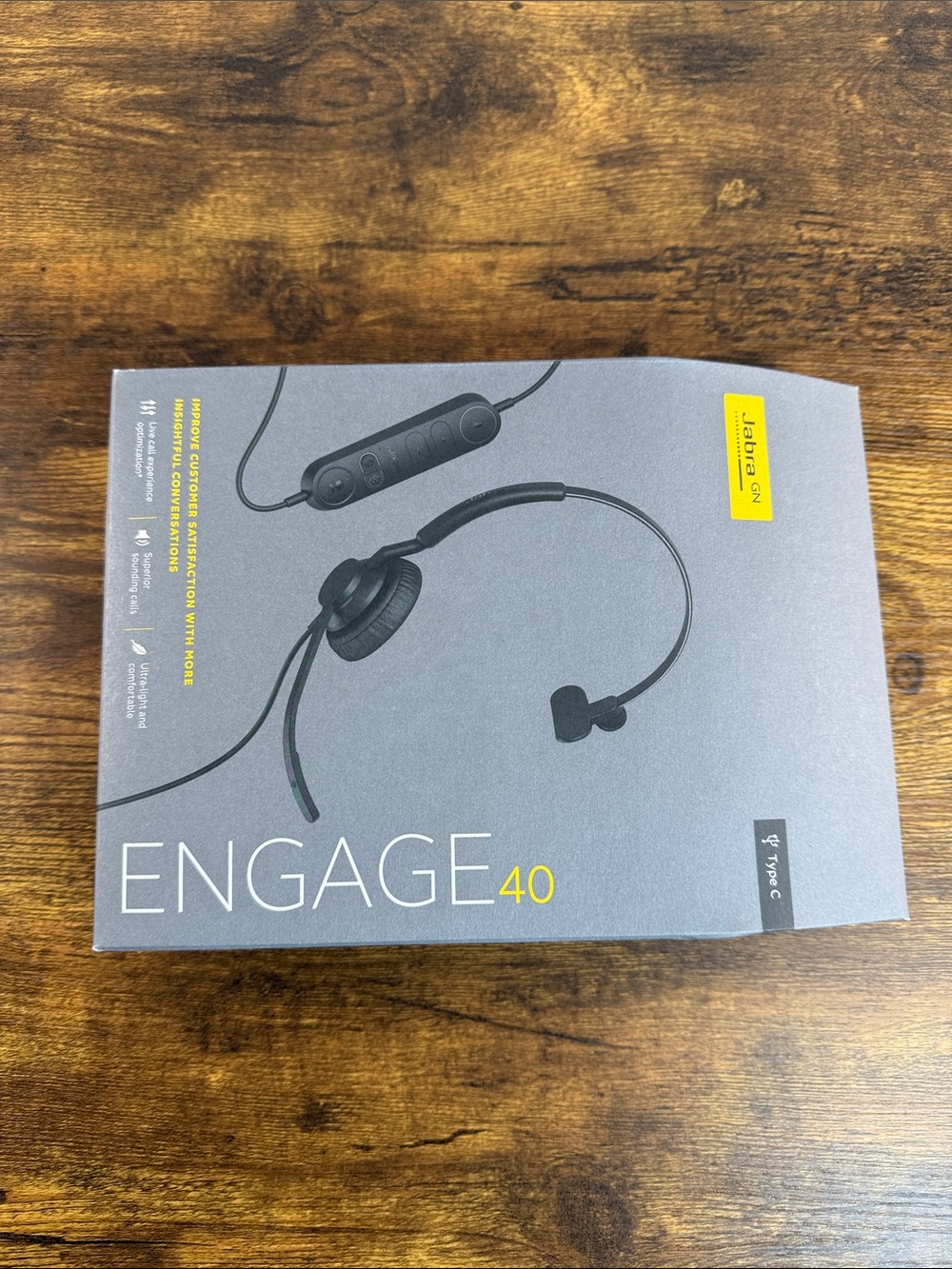 NWT Jabra Engage 40 Mono Headset in Gray, Never Opened Box